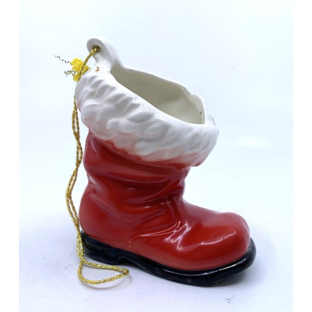 Goebel Hanging Santas Boot Porcelain Ornament Christmas Holiday 57 401 TMK 6 - Picture 2 of 8